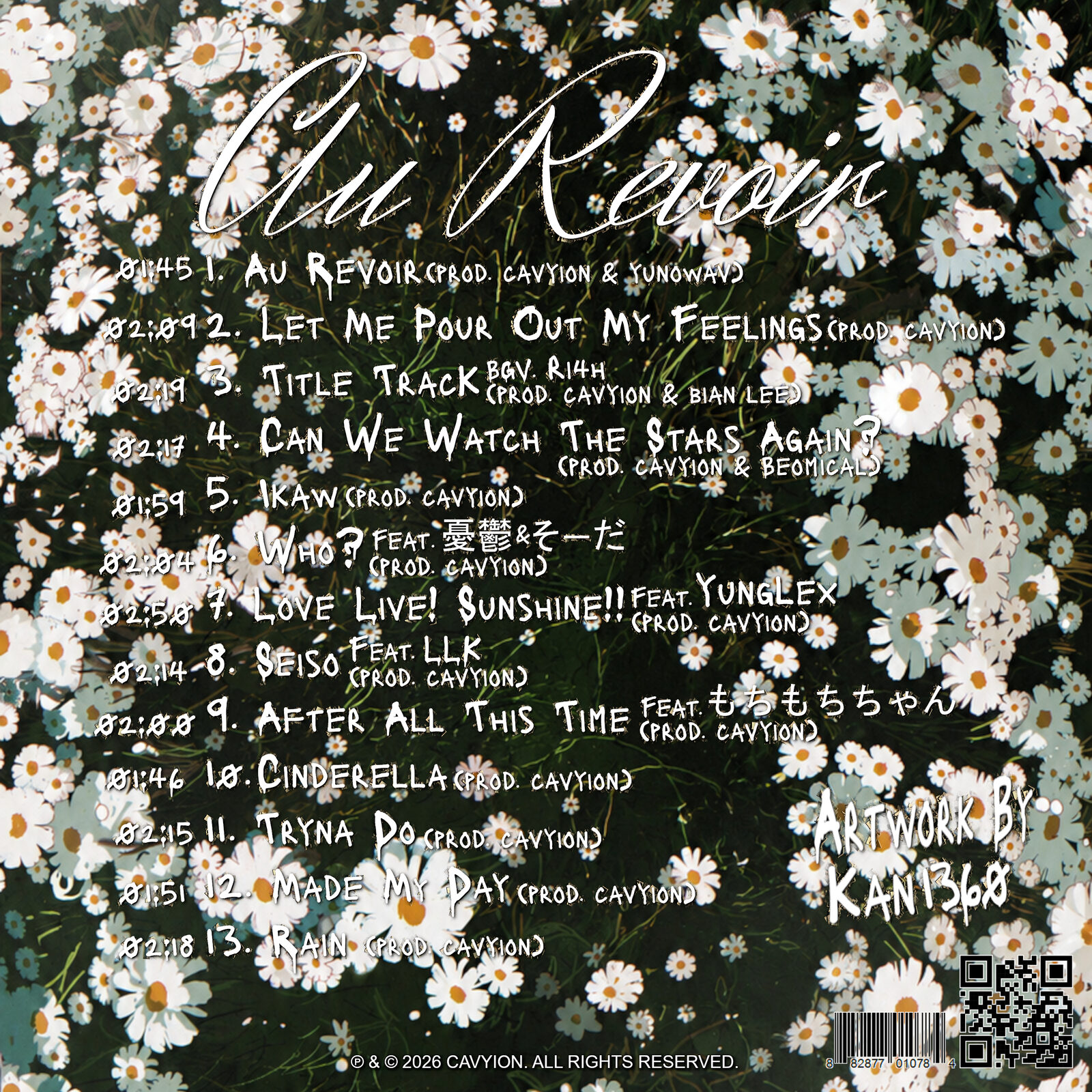 Au Revoir track list artwork